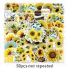 50 Sunflower Cartoon Stickers - DIY Color Plant Decoration for Milk Tea Cups