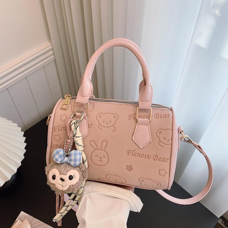 Portable cartoon embossed pillow bag spring and summer niche new fashion shoulder bag casual trendy oblique span women's bag
