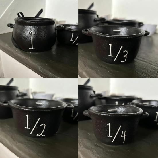 Mini Witch Cauldron Set Halloween Candy Bowl Candy Holder Plastic Measuring Cup Retro Pharmacist Atmosphere Trick or Treat Supplies