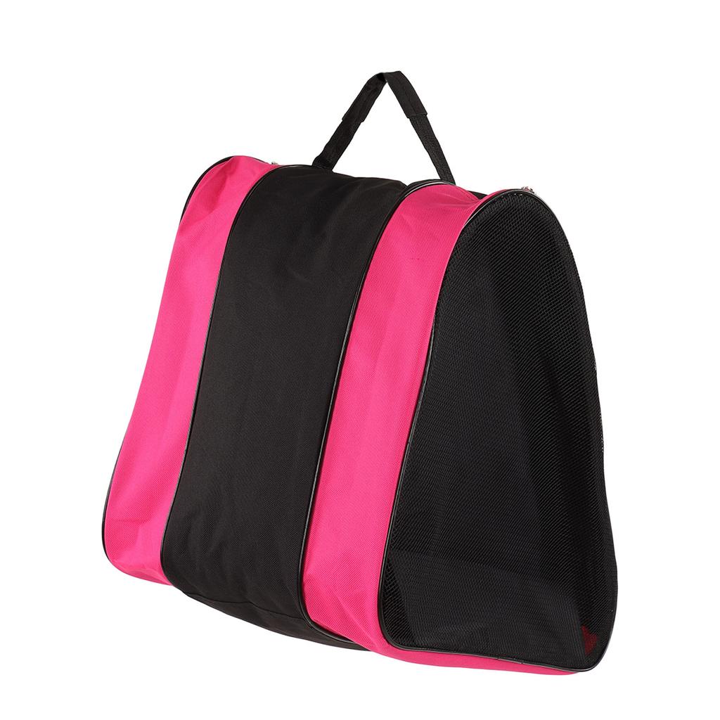 Skates Bag Thickened 3 Layers Triangle Waterproof Roller Skates Bag with Adjustable Strap for Outdoors Pink