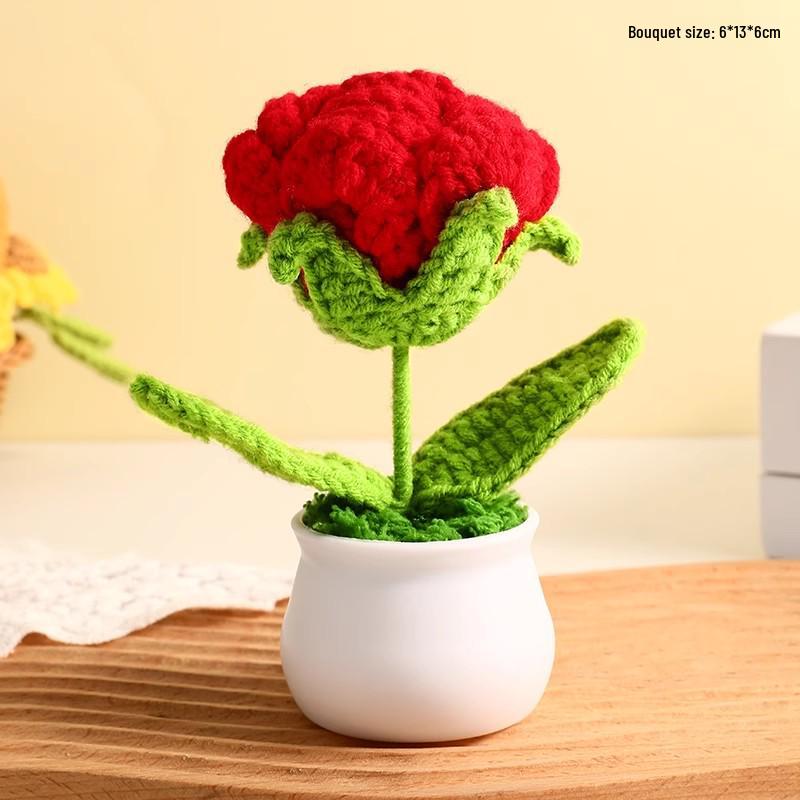 Handgefertigte Sonnenblumen-Schreibtischdekoration - Gewebtes Blumenstrauß-Geschenk für Schüler & Mädchen