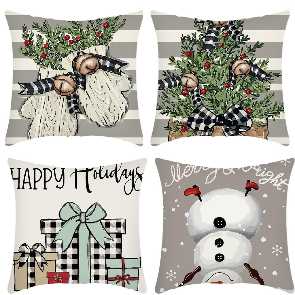 Popular Christmas Pillowcases for Holidays Santa Claus Linen Home Decoration Pillowcases