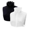 Womens Ruffle Stand False Collar Half Shirt and Fake Wrist Cuffs Sleeves Set Decorative Detachable Layering Accessories