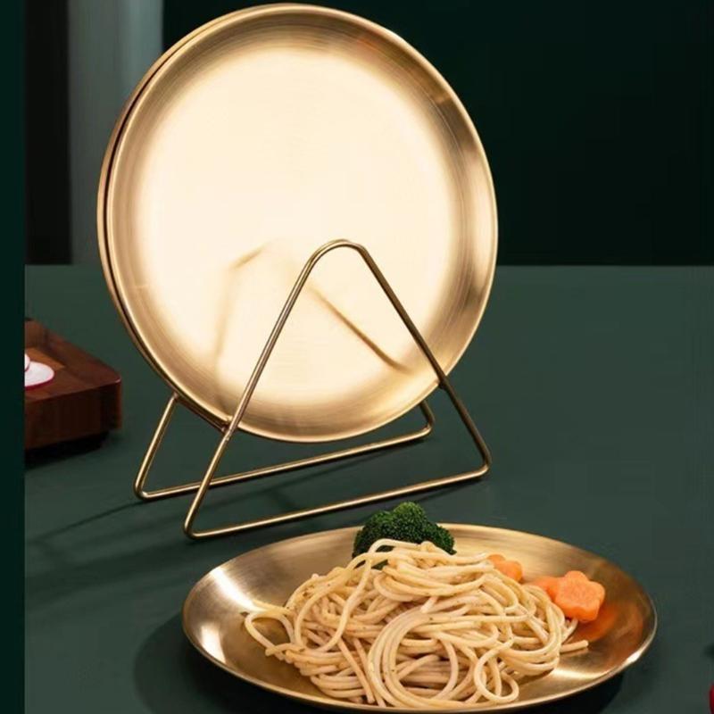 Stainless Steel Bone Spitting Dish Fruit Cake Dish Round Plate Dining Table Garbage Dish Dried Fruit Snacks Plate Tray