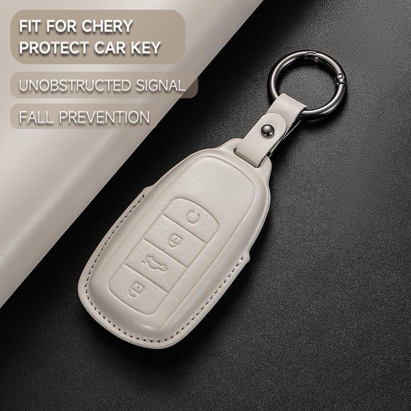 Leather Car Key Cover Case Protection Shell Keychain For Chery Series Tiggo 8Pro 8plus Max New 5Plus 7pro Arrizo Omoda 5 C5