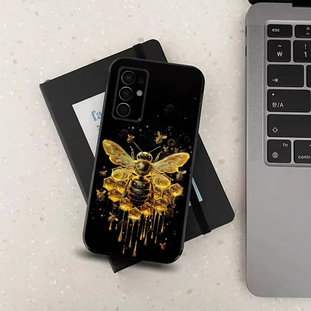

Cute Art Yellow Bees Phone For Samsung Galaxy A53,31,52,72,41,22,73,32,71,Note,J7,8,9,5G Soft Black Silicone Case SamsungA41