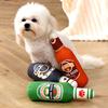 Beer Bottle Squeaky Dog Toy Wine Bottle Plush Dog Toy Interactive Squeaky Dog Chew Toy Soft Beer Bottle Shape Toy Pet Supplies