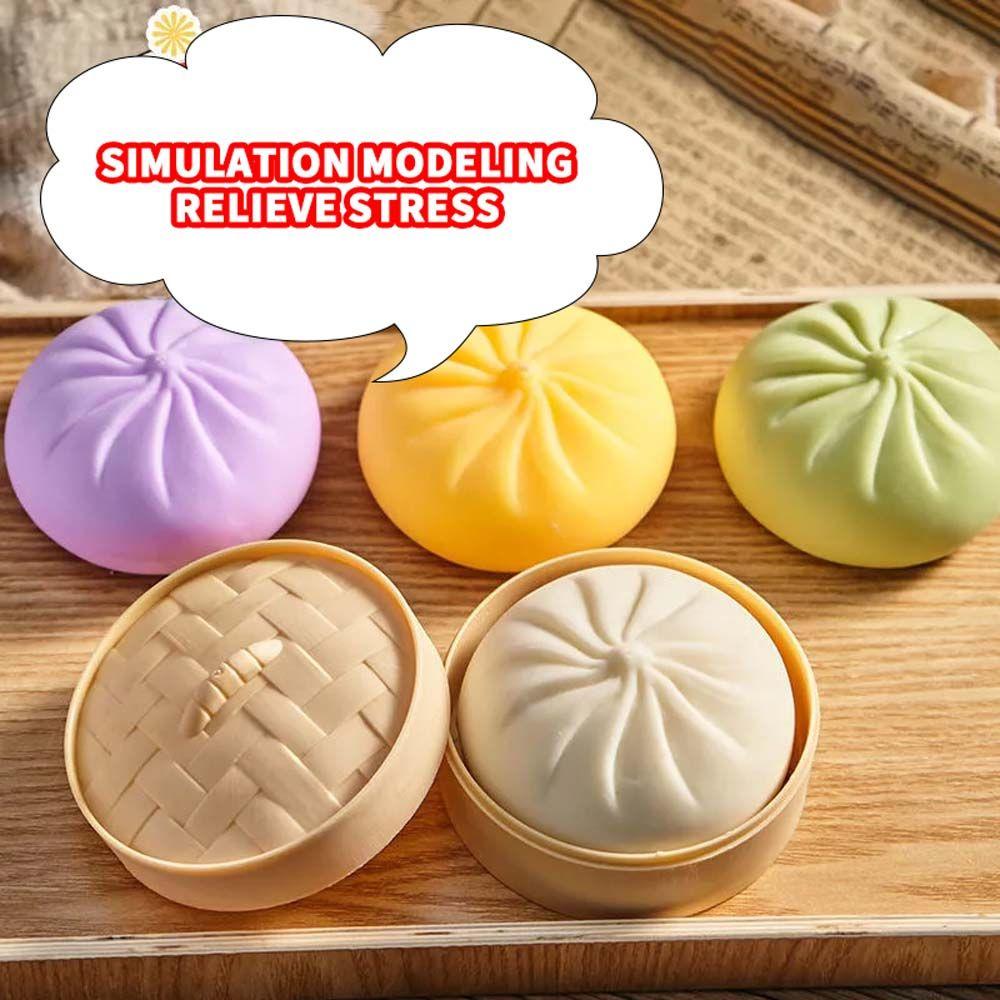 Slow Rising Dumpling Sensory Toy With Steamer Squishy Bun Dumplings Squishy Toy Adults&Kids