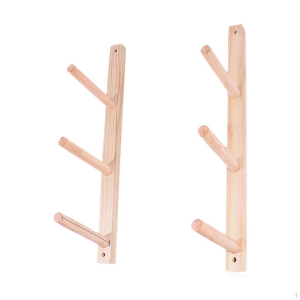 2 Pieces Wood Yoga Mat Storage Rack Gym Organizer Holder for Skateboard