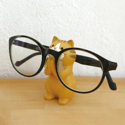 Yousheng Cat Glasses Holder Resin Cat Ornament Mobile Phone Holder Kitten Shape Pen Holder for Home Office Decor Cat Lovers Gift