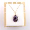 Natural Stone Crystal Agate Water Drop Winding Silk Tree Of Life Pendant Necklace Sweater Chain Water Drop Rough Stone N781