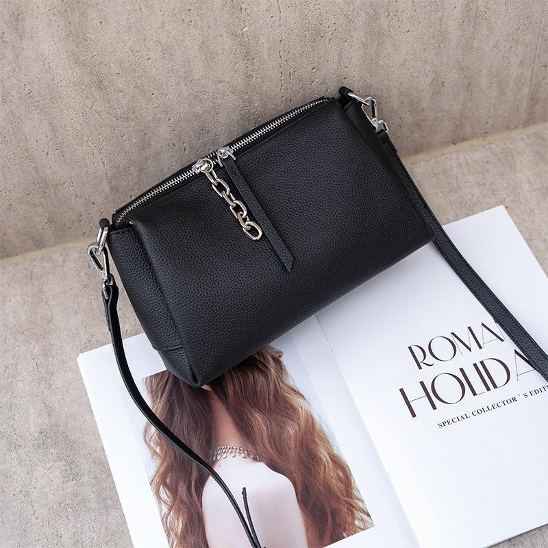 First Layer Cowhide Bag Women's Commuter Shoulder Bag New Leather Women's Bag Fashionable Versatile Soft Leather Messenger Bag