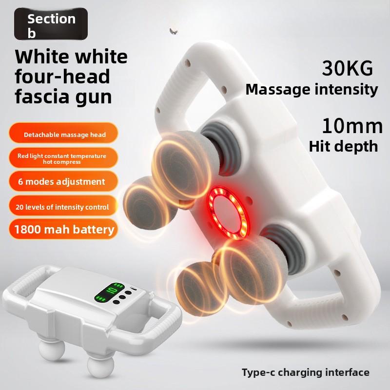 Four-head Fascia Gun Muscle Relaxation Massager High-frequency High-power Electric Neck Membrane Grab Six-head Fascia Gun Massager