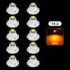 10Pcs Car Interior Indicator Lights Wedge Dashboard Warming Instrument Light T3 LED T4.2 T4.7 Led Bulb Canbus 3030SMD 12V Auto Lamp