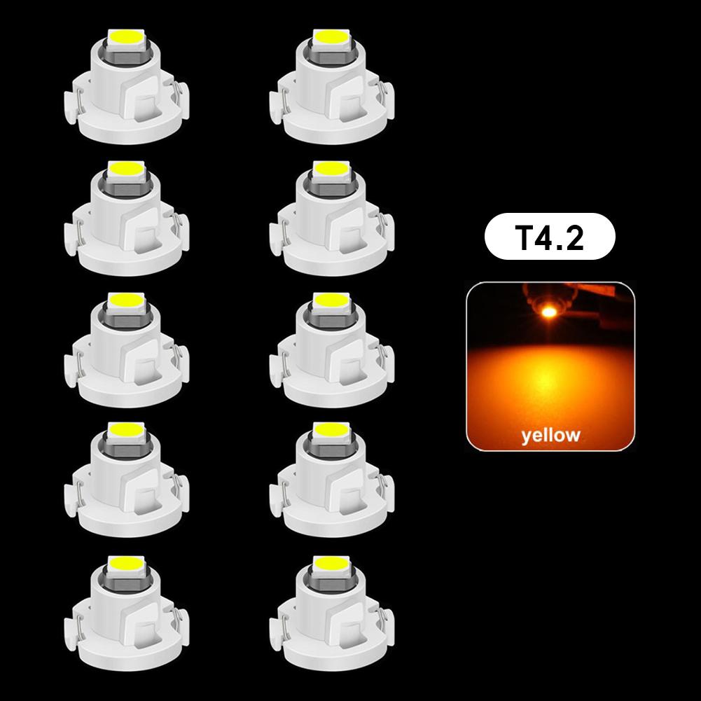 10Pcs Car Interior Indicator Lights Wedge Dashboard Warming Instrument Light T3 LED T4.2 T4.7 Led Bulb Canbus 3030SMD 12V Auto Lamp