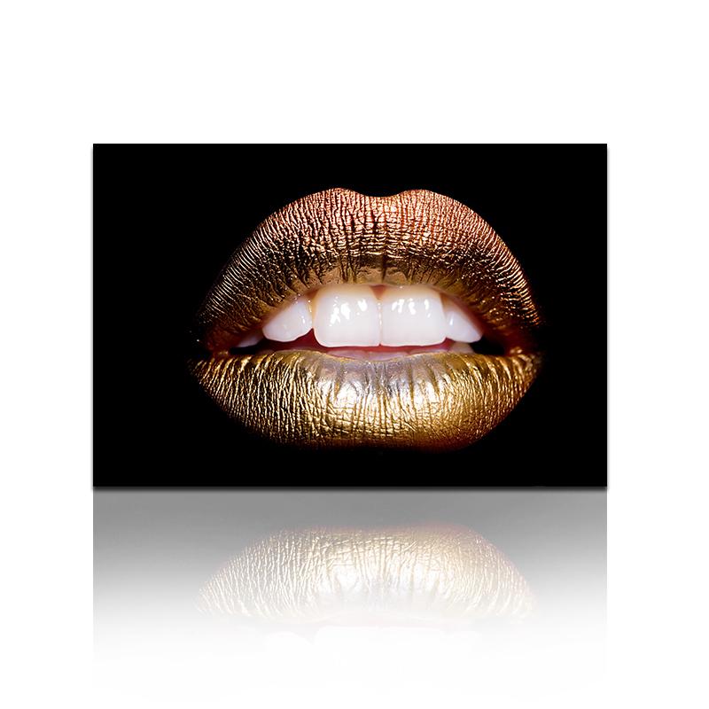

Модные сексуальные губы, холст, картина, цитаты, настенные художественные постеры, золотые абстрактные принты, современные настенные панно, украшение для гостиной 21X30cm No Frame
