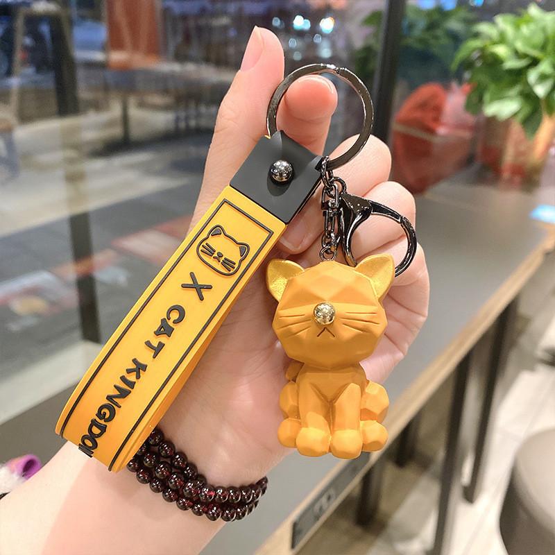 Cartoon Cat Silicone Keychain Cute Gift For Kids And Friends In Various Colors