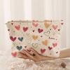 Charming Heart Pattern Makeup Bag Lightweight Zipper Lined Multi Functional Cosmetic Pouch for Toiletrie Accessories Storage Bag