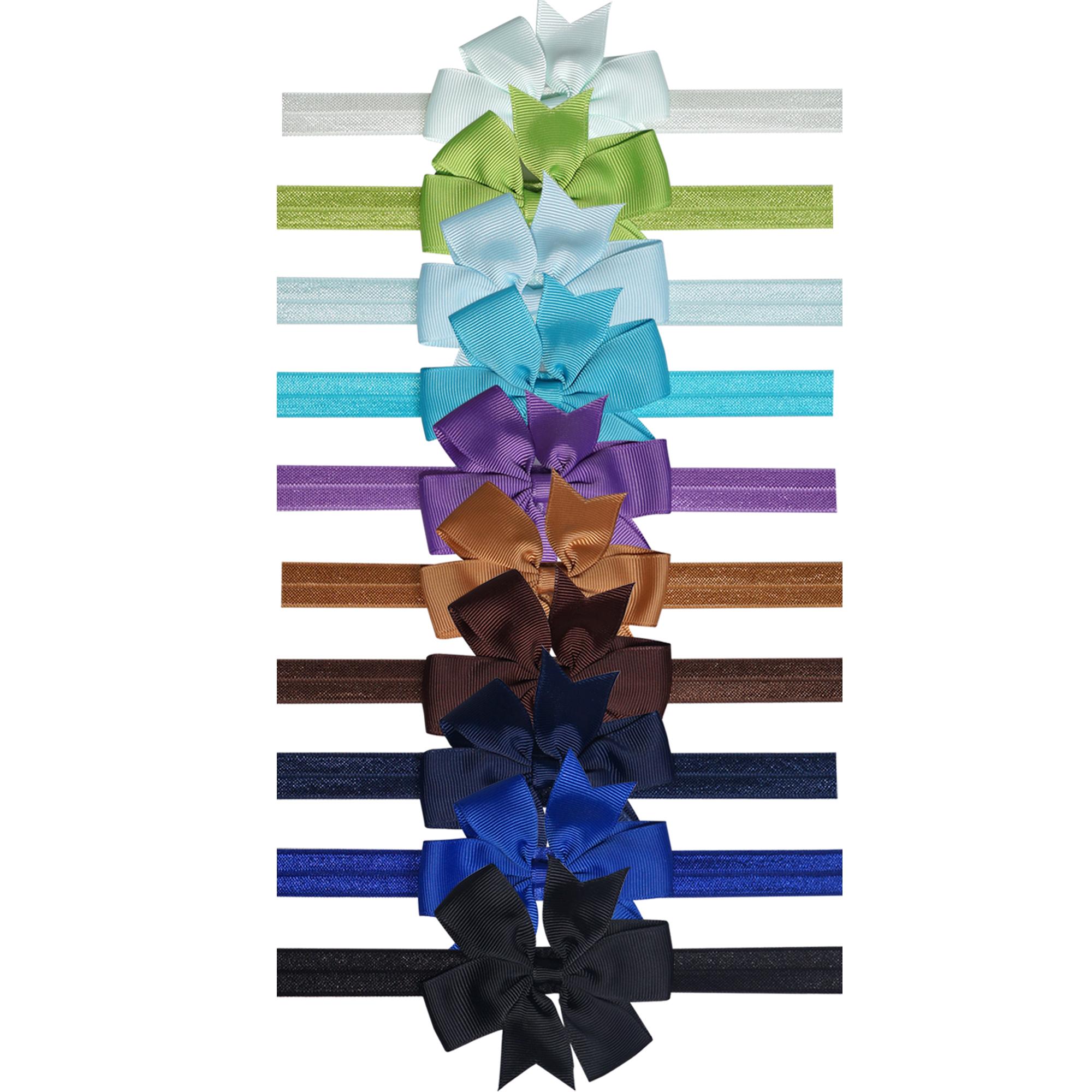 

10 штук детских повязок на голову 3 дюйма лента грогрен банты для волос повязки на голову для маленьких девочек младенцев детей и малышей