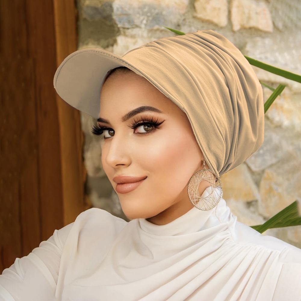 

Модная женская кепка-бандана с козырьком хаки