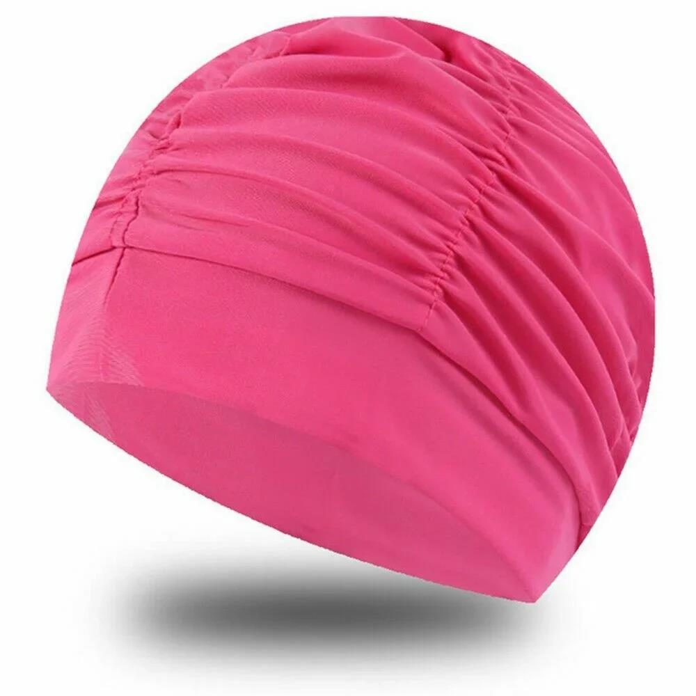 Ready Stocked PU Fabric Protect Ears Long Hair Sports Swim Pool Hat Swimming Cap Free Size for Men & Women AdultsHot Sell