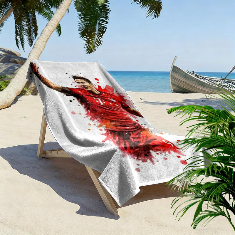 Goal Celebration Artistic Soccer Moment Beach Towel Portable For Travel Soft Seaside Outdoor Pool Towel Absorbent Bath Towel