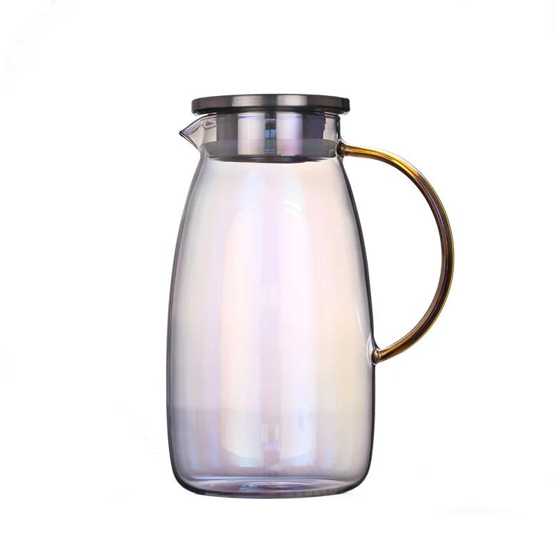 Home Colorful Cold Water Bottle Large Capacity High Borosilicate Glass Tea Set Cooler Teacups Water Cup Mugs