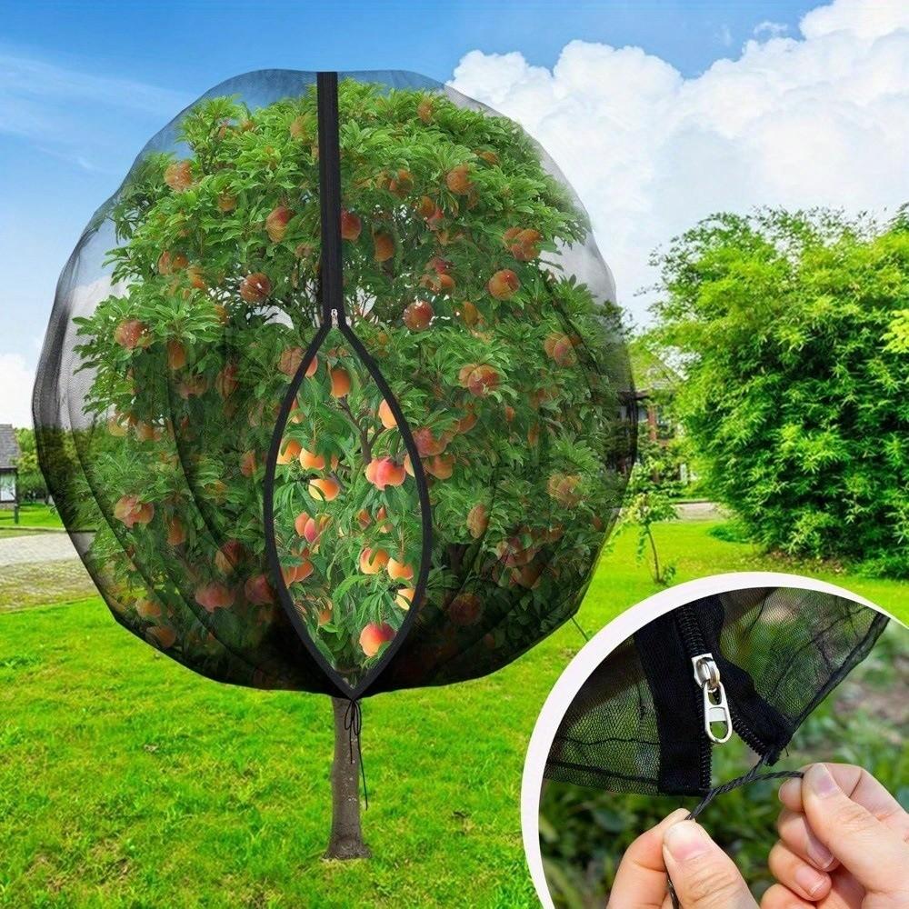 Drawstring Plant Protection Net Thickened with Zipper Fruit Insect Netting Mesh Anti-Bird Garden Netting Cover Plant Protection
