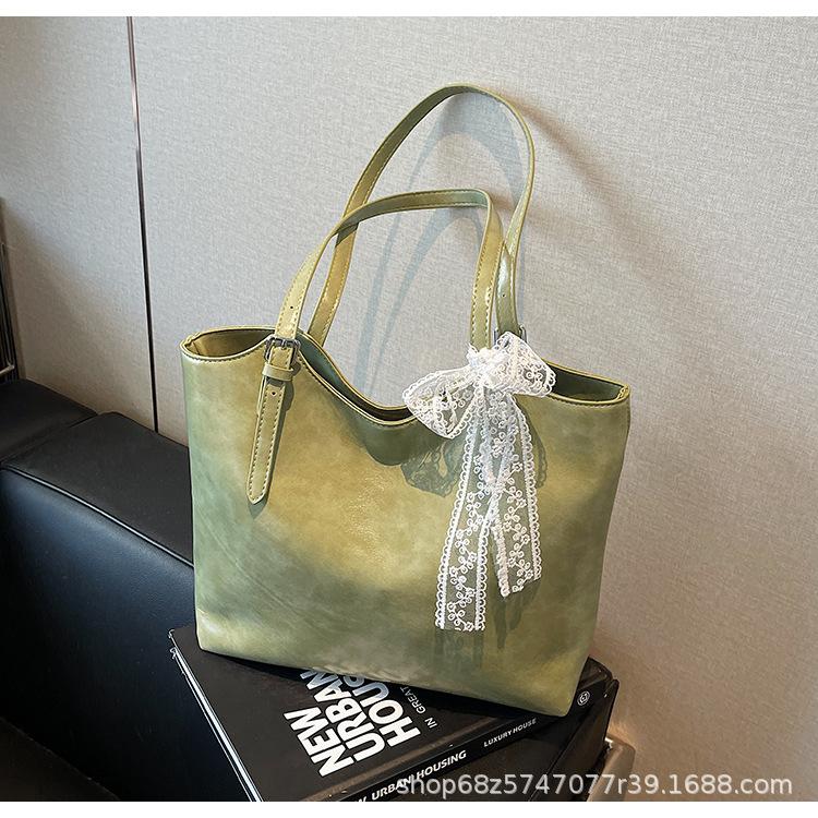 Large-capacity Tote Bag Women's 2025 New Shoulder Solid Color Trend Simple Korean Version Fashion Underarm Bag Mother and Child Bag