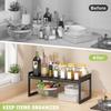 DOLALIKE Expandable kitchen Countertop Organizer, Stackable Cabinet Shelf Organizers, Space Saving Spice Rack Pantry Storage for Bathroom Office