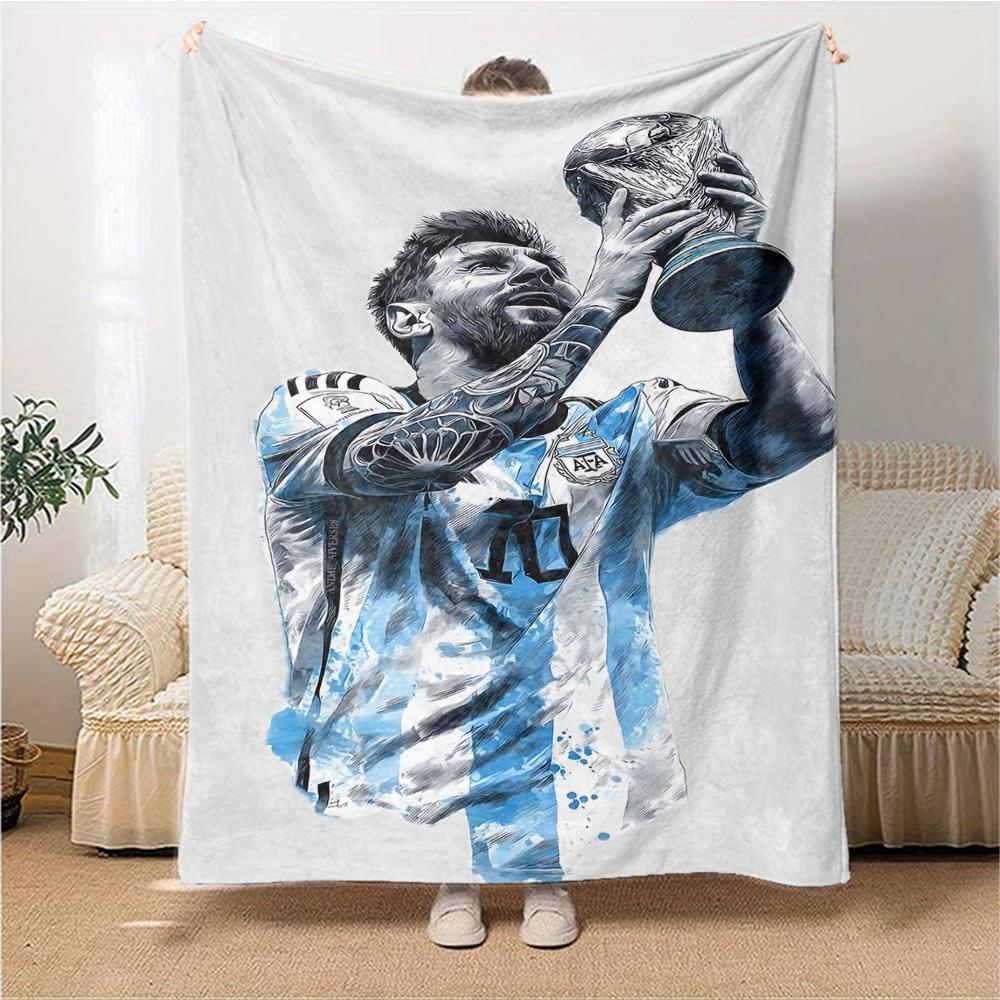 World Cup Celebration printed flannel breathable and warm blanket, a stylish home gift, suitable for home, office and bedspread use. 0713a36