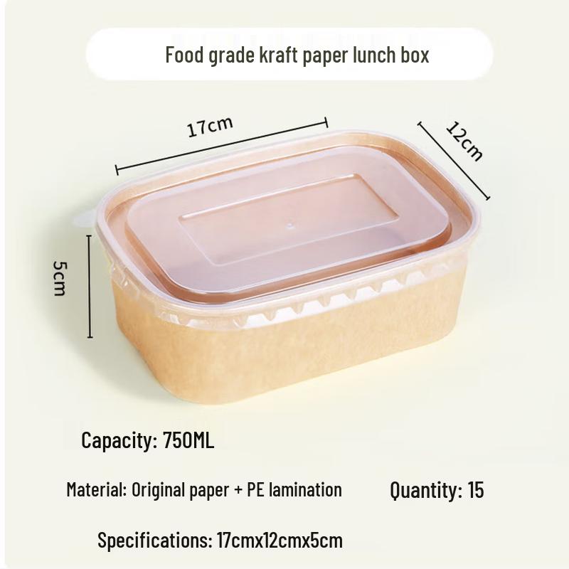 Disposable Kraft Paper Food Container with Lid