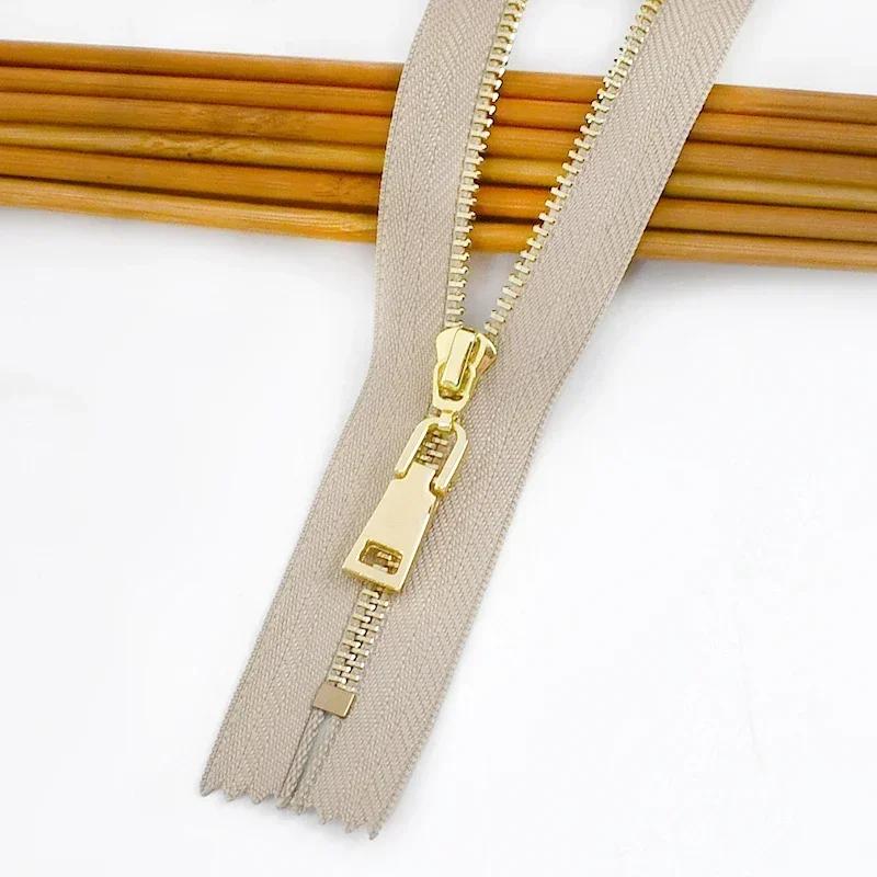 5Pcs Meetee 15/18/20/25/30cm 3# Metal Zippers Close-End Auto Lock Zips for Bag Garment Zip Closure Repair Sewing Accessories