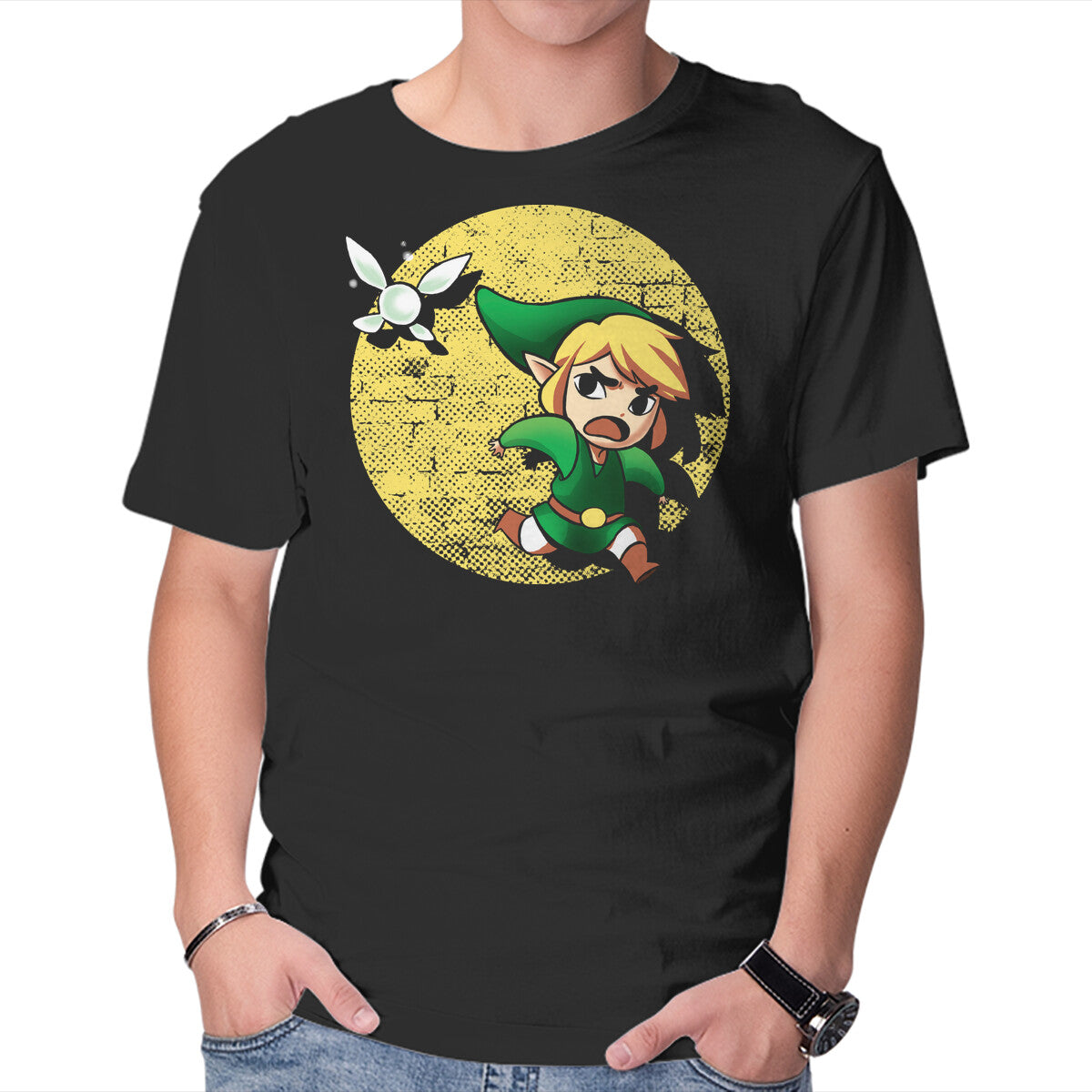 Unisex Crew Neck T-Shirt The Adventures Of Link Graphic Short Sleeve Casual Tee XXXL