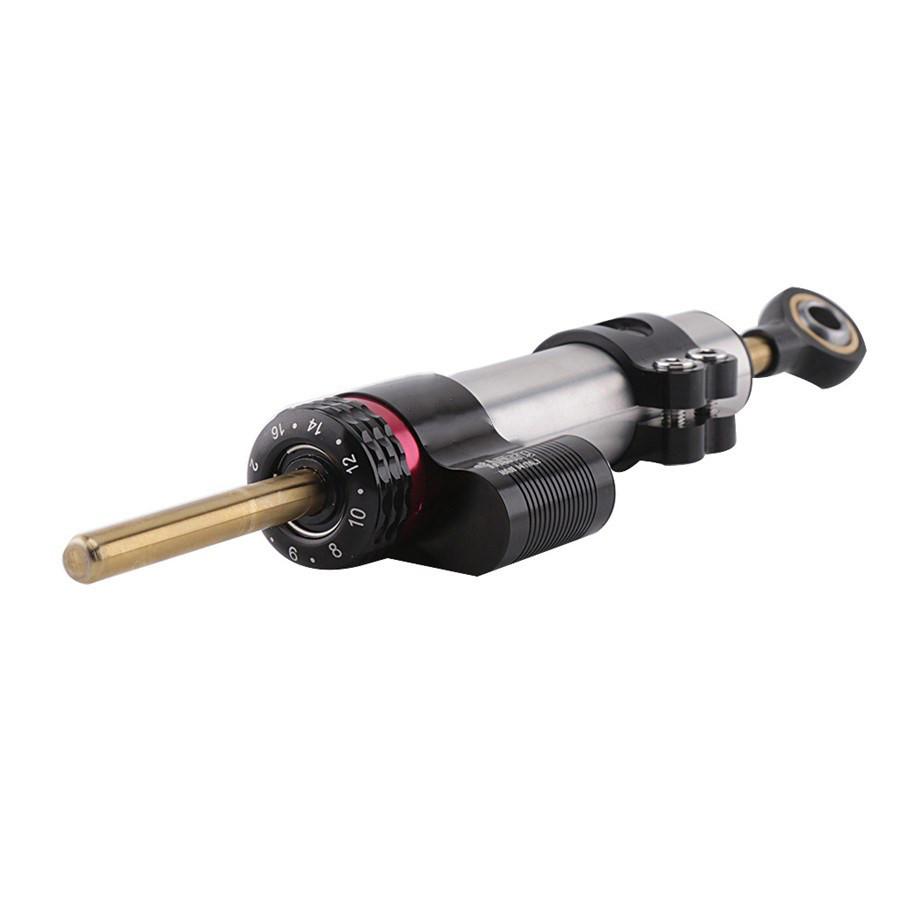 Black+Silver Lengthened Motorbike Steering Damper Stabilizer CNC Aluminum 34.2cm