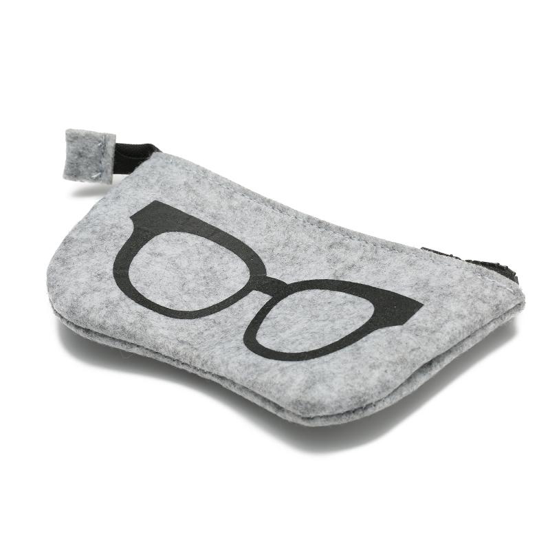 5 Colors Unisex Cosmetic Bag Portable Wool Felt Cloth Glasses Bag Eyeglasses Cases Sunglass Pen Students Unisex Storage Bags