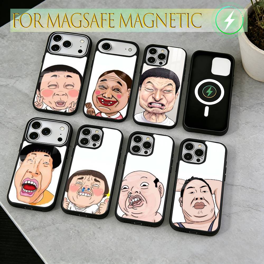 Silly Cartoons Phone Case For iPhone17,16,15,14,13,12,11 Plus,Pro Magnetic For Magsafe Wireless Charging