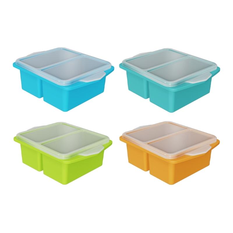 Flexible Silicone Ice Cubes Mold With Cover Ideal For Making Big Ice Cubes Food Freezer Container Kitchen Gadget