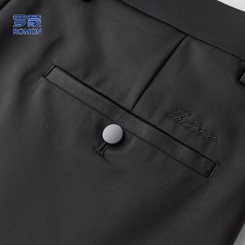 Luomeng Men's Ice Silk Silk Blend Straight-Leg Casual Trousers