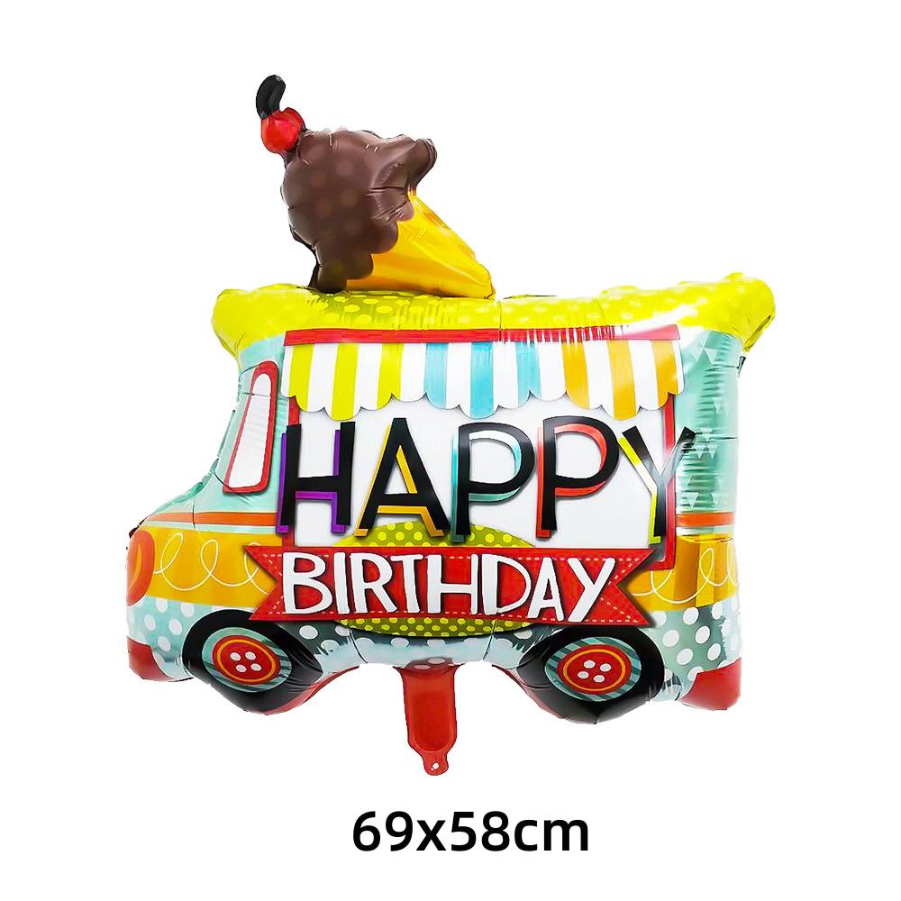 Colorful Large Birthday Cake Foil Balloon for Kids' Party Decoration and Photo Props