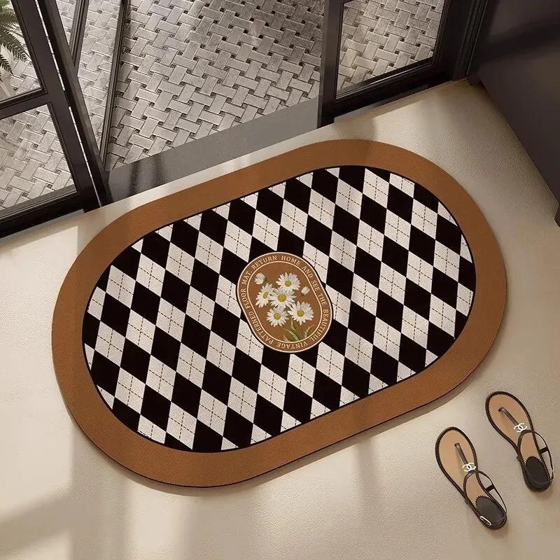 American Bathroom Carpet Cabinet Crystal Velvet Door Absorbent Mat Quick Dry Non-slip Mat Toilet Toilet Door Mat