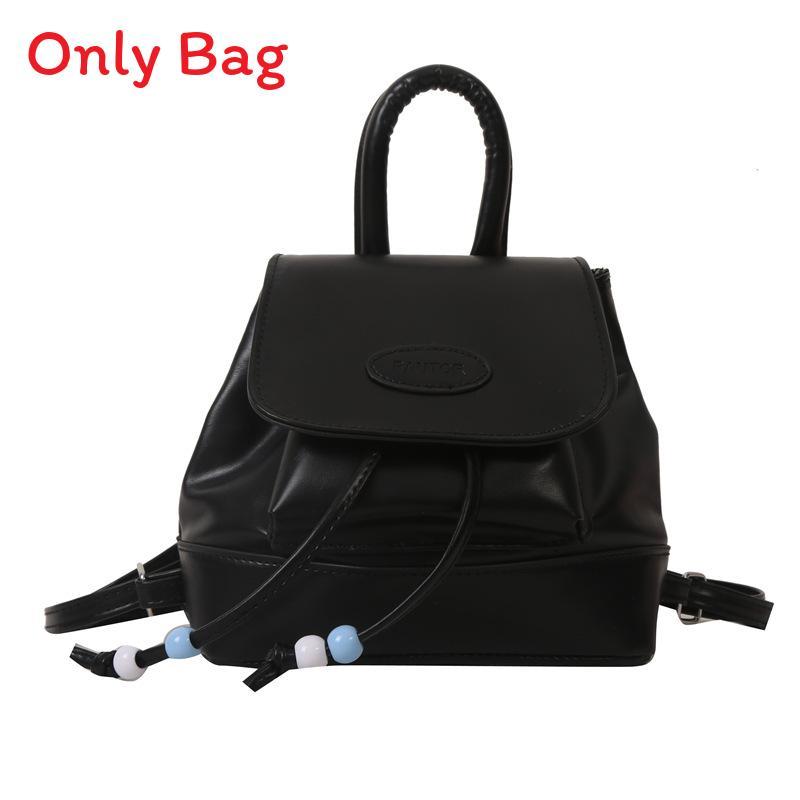 

Korean Trend Pu Compact Crossbody Bag With Stitching Detail For Casual Outings BlackNoPendant