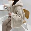 Imitation Lamb Wool Hooded Coat For Women Fall Winter Coat Button New Korean Style Small Loose Slimming And All-Matching Top