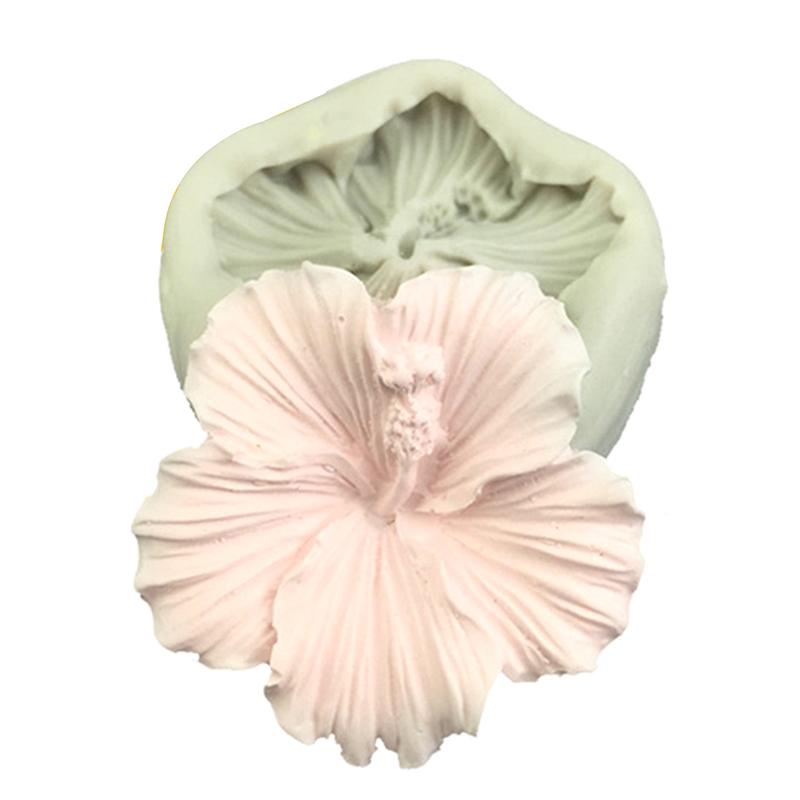 Hibiscus Shaped Diy Molds Fondant Moulds Chocolate Moulds Cake Decorating Gadgets Silicone Material Handmade Baking Accessories
