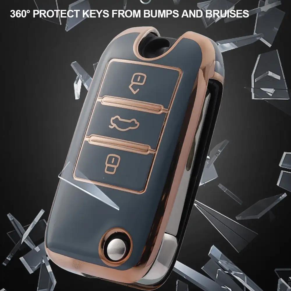 TPUCar Smart Key CoverCase Holder Bag Keychain Fob Protector CoverLeather for RX5 MG3-MG7 MG ZS GT GS 350 360 750 W5 Accessories