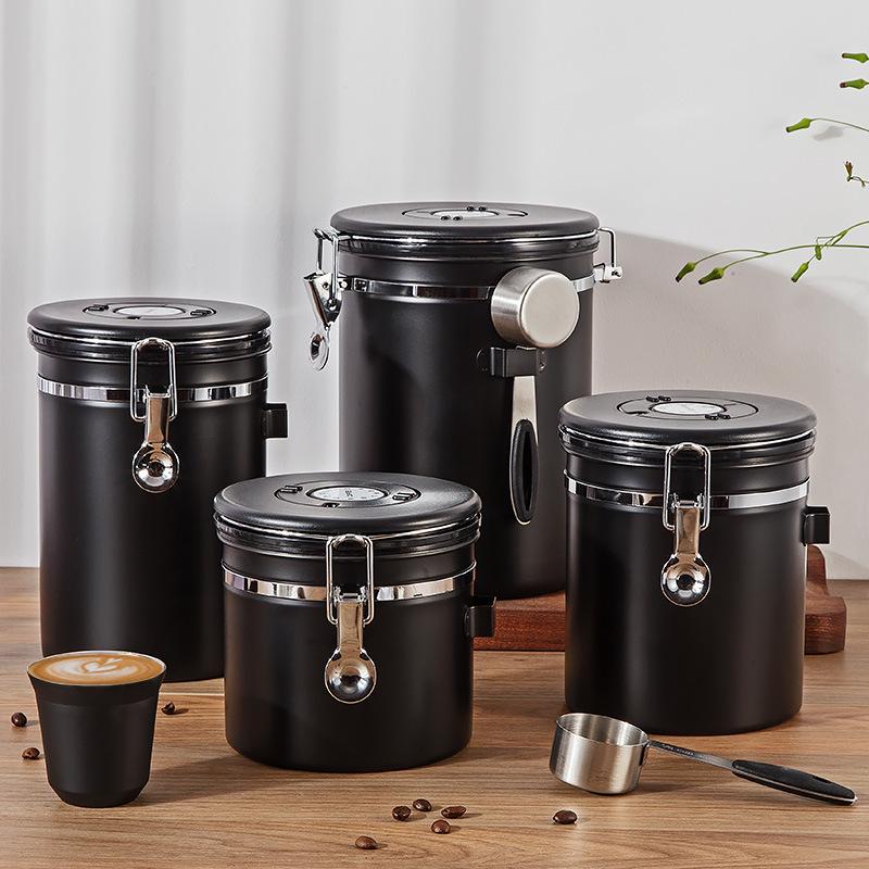 304 Stainless Steel Airtight Pet Food Canister with Exhaust Valve and Breathable Seal, 2.8L