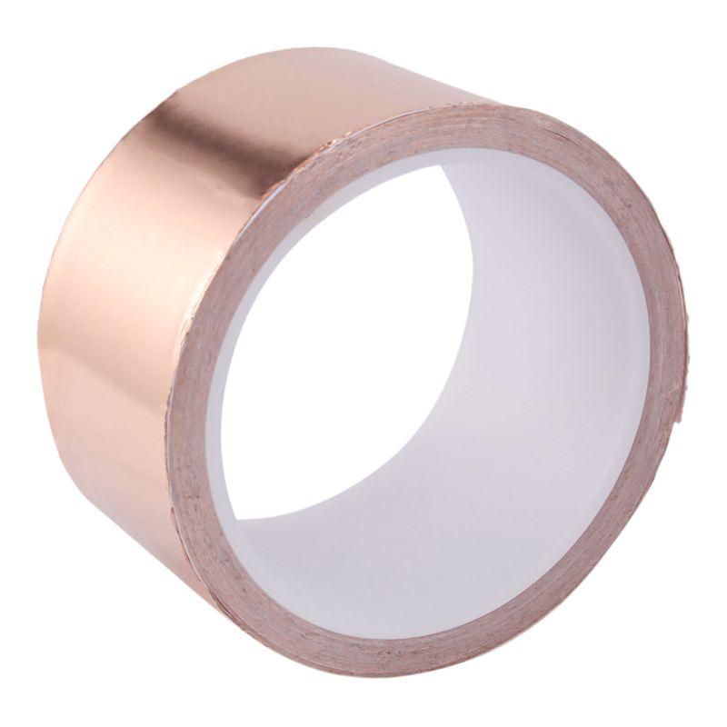 ABWR-6Pcs 50Mmx10m EMI Copper Adhesive Copper Foil Copper Tape Self-Adhesive Tape Roll