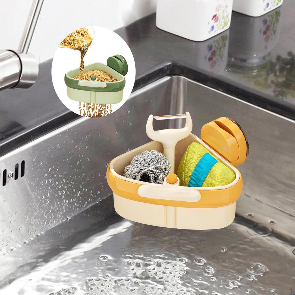 Sink Drain Strainer Basket Draining Corner Trash Catcher Versatile Faucet Hanging