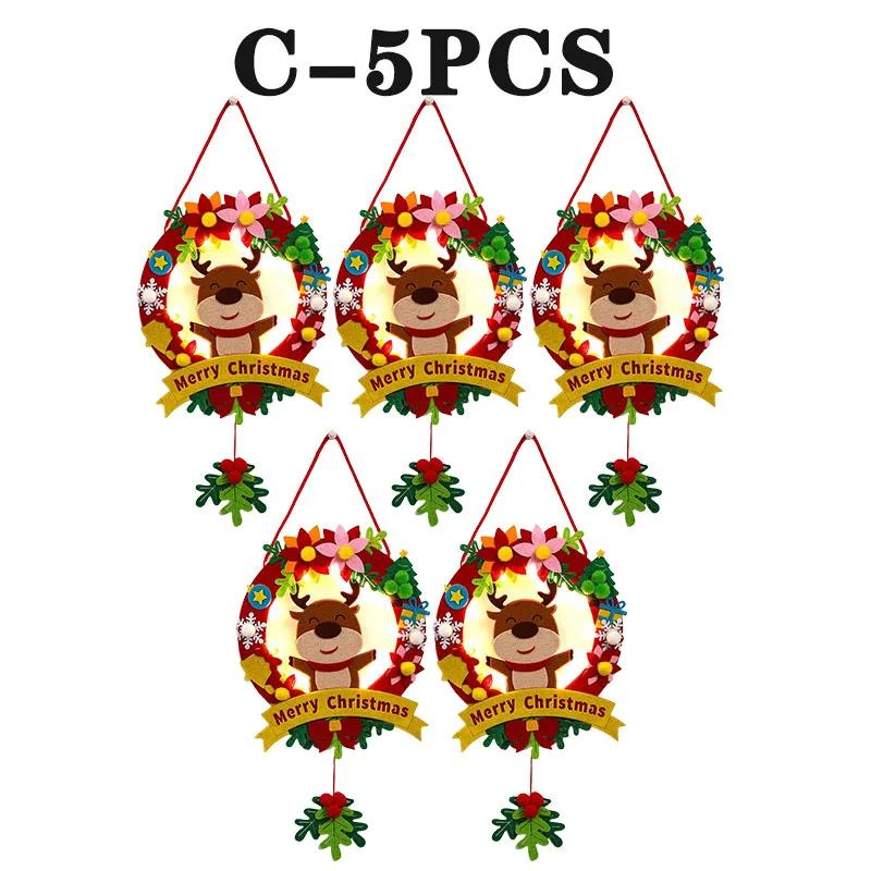 Felt Christmas Garlands Wreaths Hanging Wind Chime Display Stand Craft Christmas Craft Kits For Window Display Decor