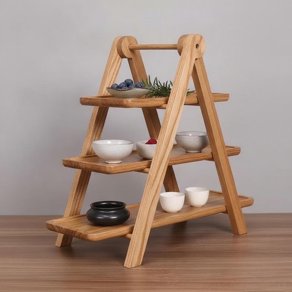 Tabletop Storage Rack Sturdy Display Shelf with Three Tiers Multifunctional